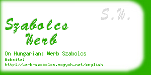 szabolcs werb business card